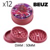 Boîte de 12 Grinders en chanvre biodégradable Rose Bloodybud 50mm