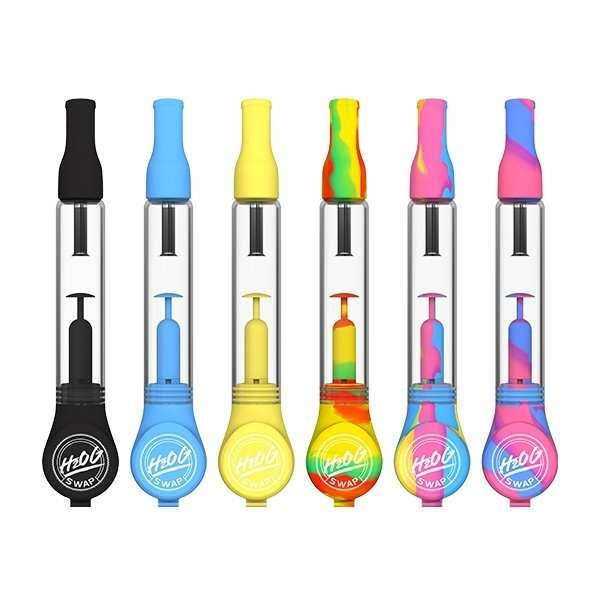 H2OG Swap Sunakin - Pipe à eau portable en silicone et verre (Black)