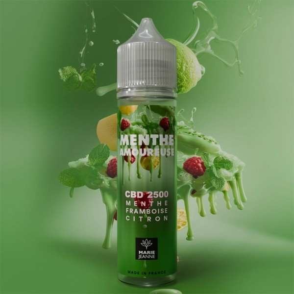 E-liquide CBD Menthe Amoureuse 50ml Marie Jeanne - Menthe Framboise Citron (2500mg)